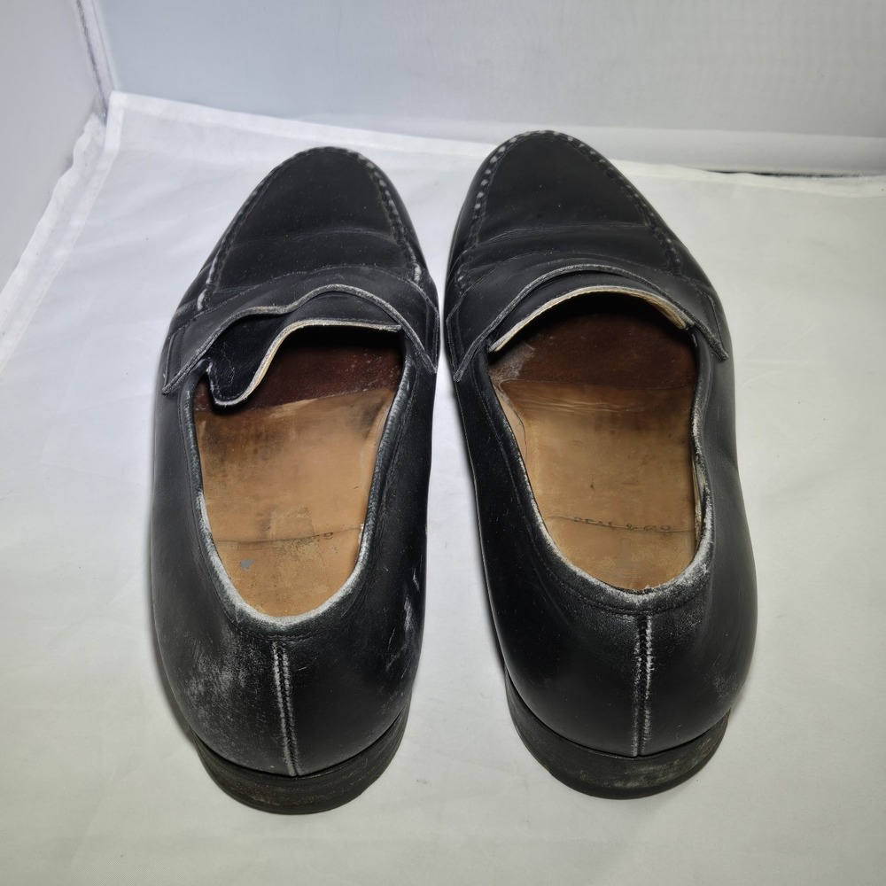 Peal & Co Brooks Brothers Lace Up Mens Dress Shoes Size 10 D Black Loafers *READ - Picture 5 of 12